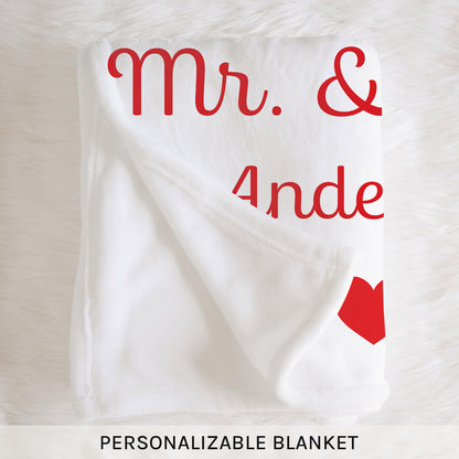 First Valentine's Day As Husband And Wife - Personalized First Valentine's Day gift For Husband Or Wife - Custom Blanket - MyMindfulGifts