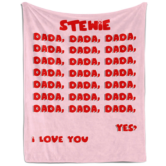 Funny Valentines Dada - Personalized Valentine's Day gift For Dad - Custom Blanket - MyMindfulGifts