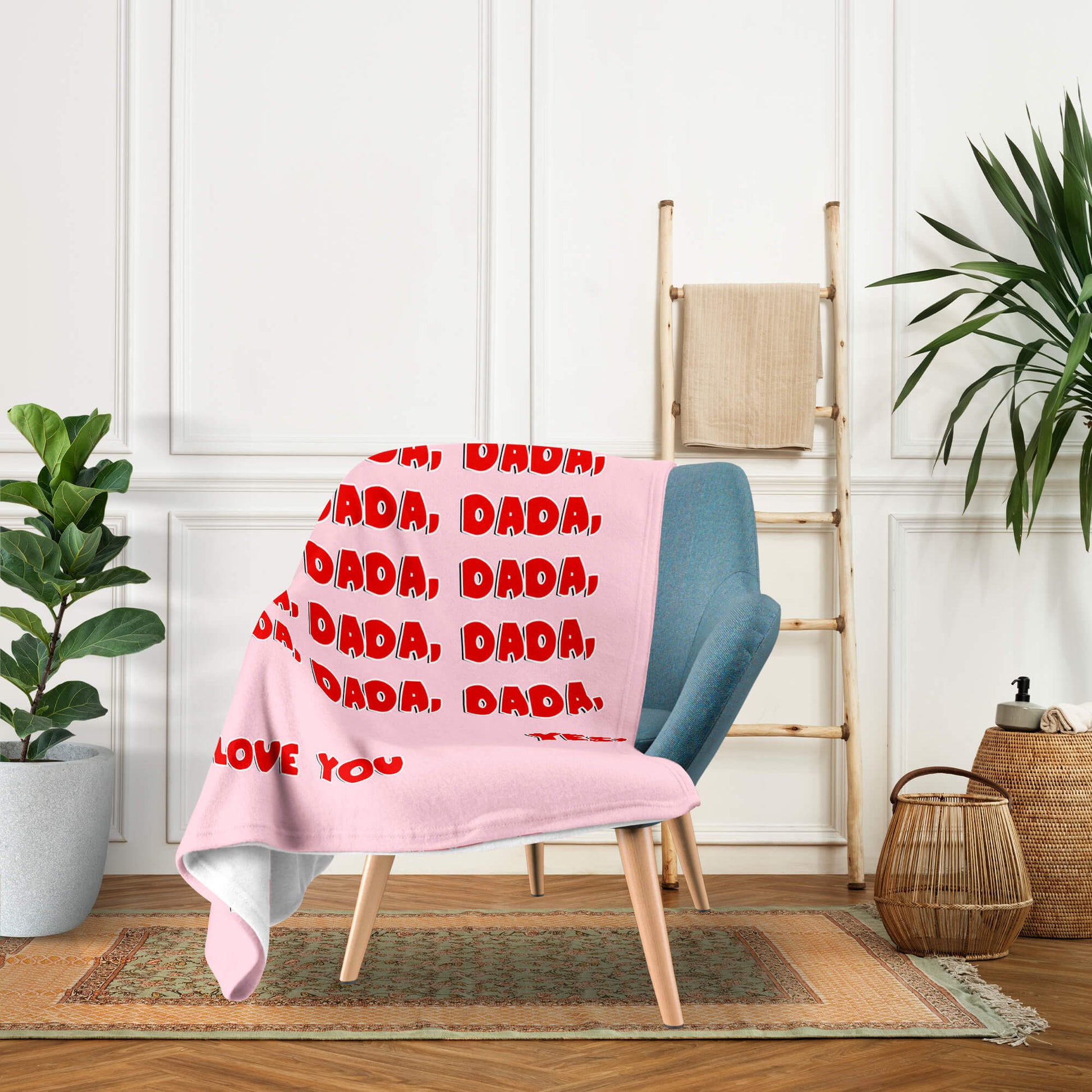 Funny Valentines Dada - Personalized Valentine's Day gift For Dad - Custom Blanket - MyMindfulGifts