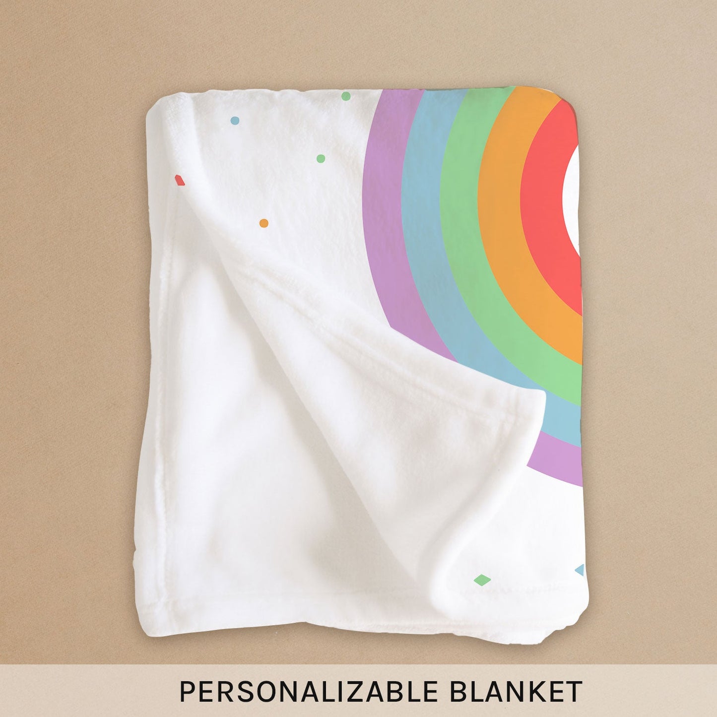 Rainbow Blanket - Personalized Birthday or Christmas gift For Baby - Custom Baby Blanket - MyMindfulGifts