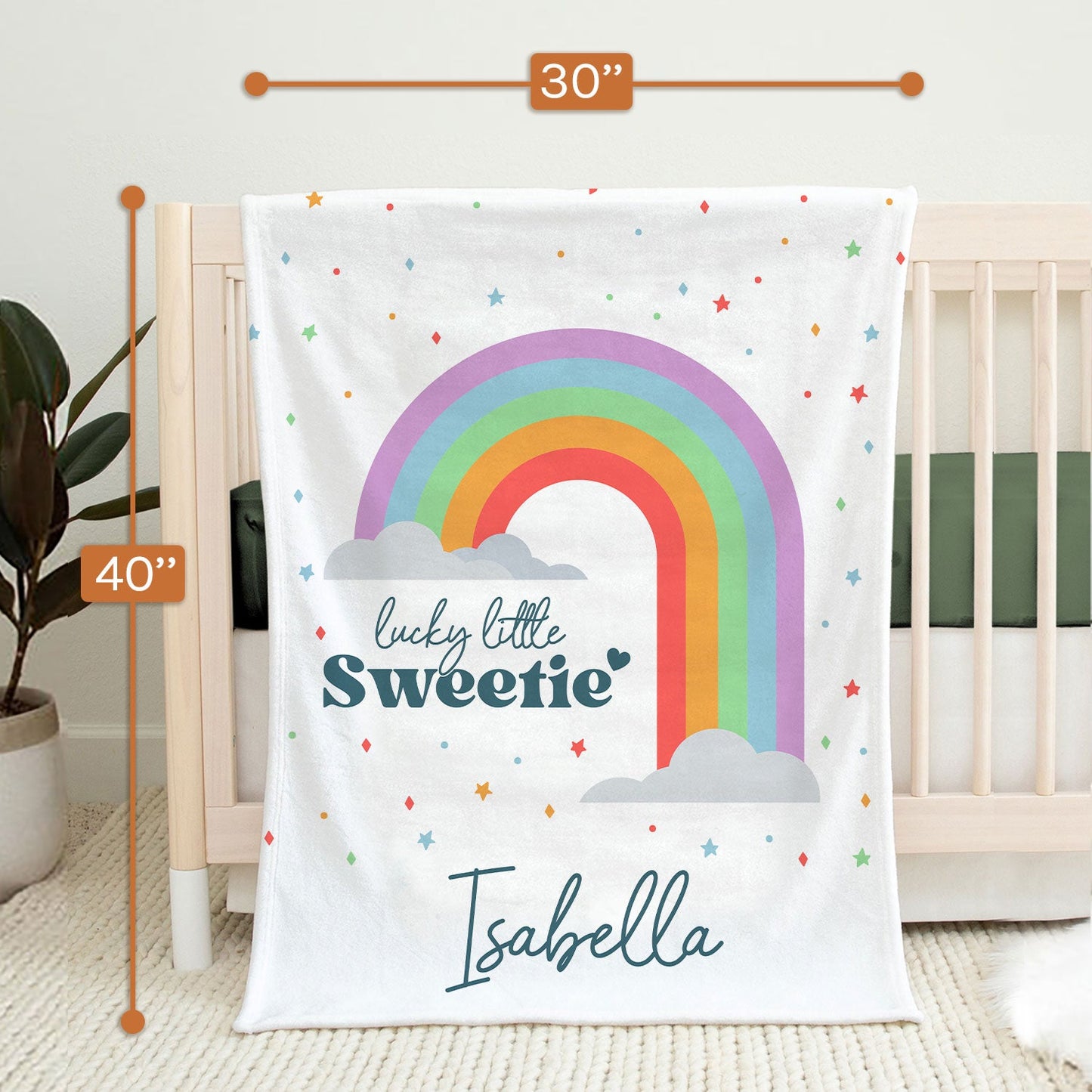 Rainbow Blanket - Personalized Birthday or Christmas gift For Baby - Custom Baby Blanket - MyMindfulGifts