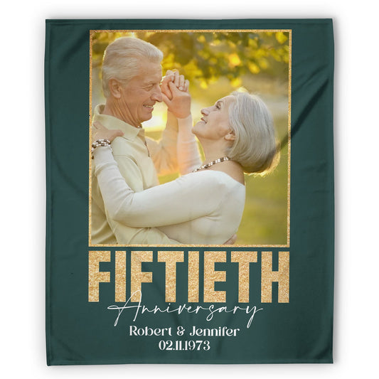 Fiftieth Anniversary - Personalized 50 Year Anniversary gift for Husband or Wife or Parents - Custom Blanket - MyMindfulGifts