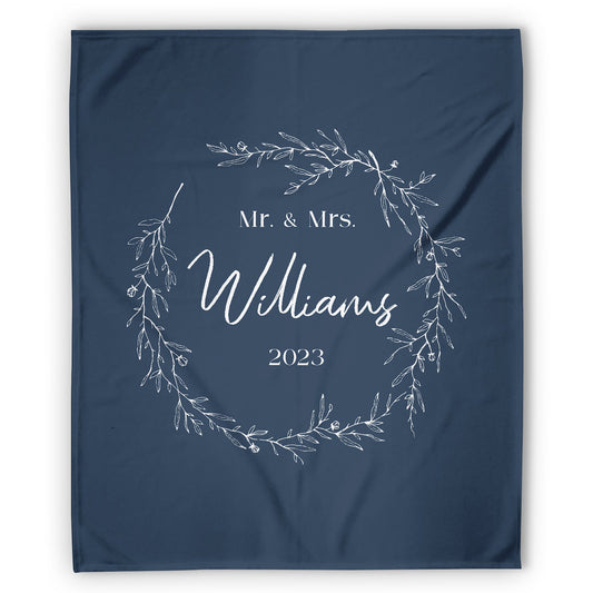 Mr. & Mrs. - Personalized Anniversary or Valentine's Day gift for Husband or Wife - Custom Blanket - MyMindfulGifts