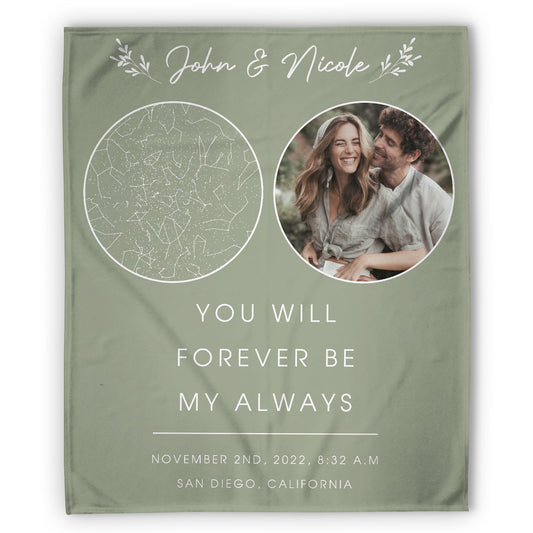 When The Stars Aligned - Personalized Anniversary or Valentine's Day gift for Husband or Wife - Custom Blanket - MyMindfulGifts