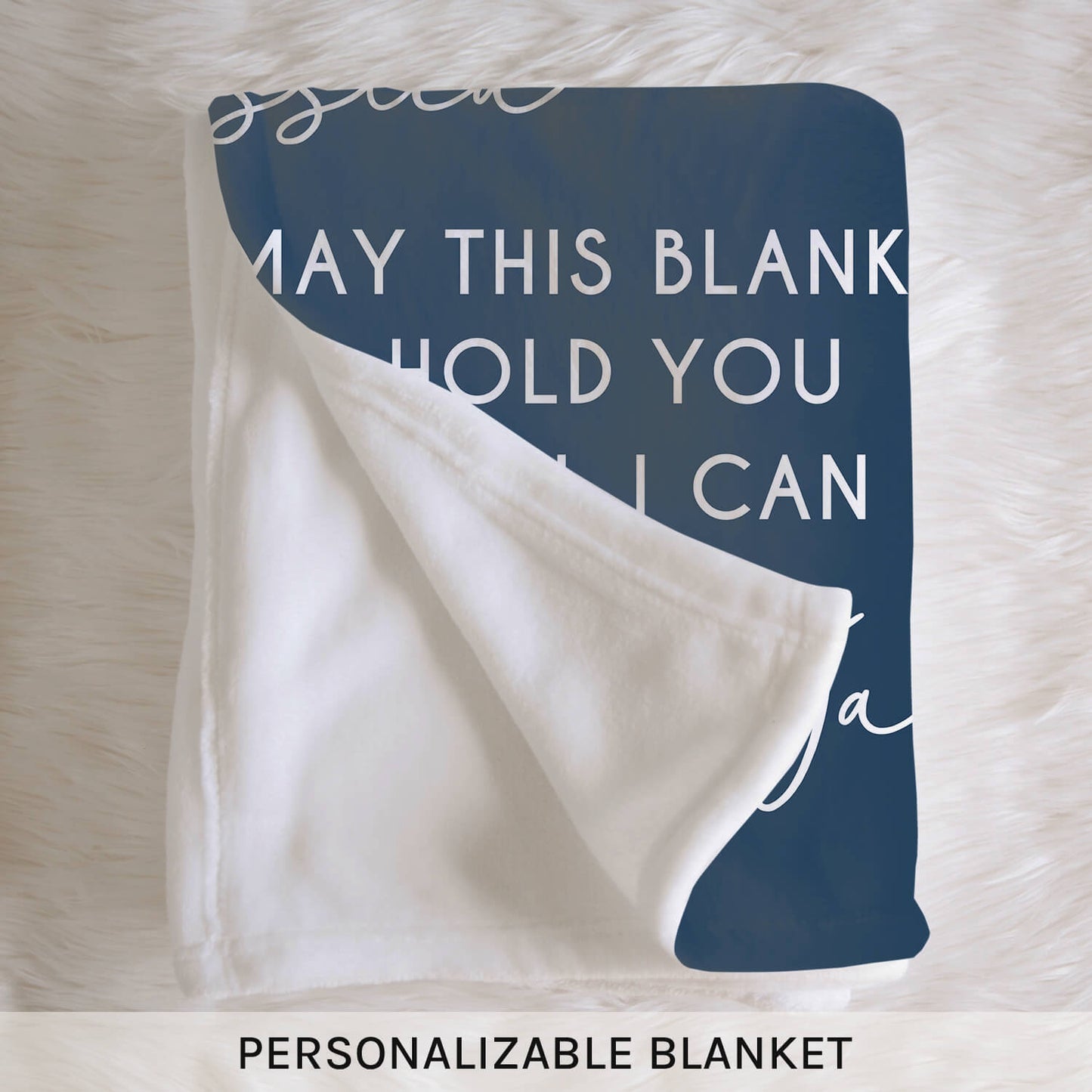 May This Blanket Hold You Until I Can - Personalized Anniversary or Valentine's Day gift for Long Distance Boyfriend or Girlfriend - Custom Blanket - MyMindfulGifts