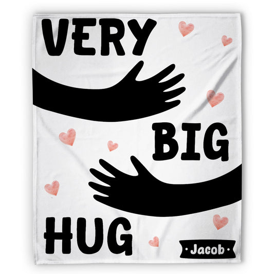 Very Big Hug - Personalized Anniversary or Valentine's Day gift for Husband or Wife - Custom Blanket - MyMindfulGifts