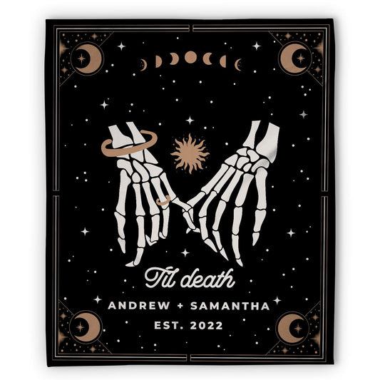 Til Death - Personalized Anniversary or Halloween gift for Him or Her - Custom Blanket - MyMindfulGifts