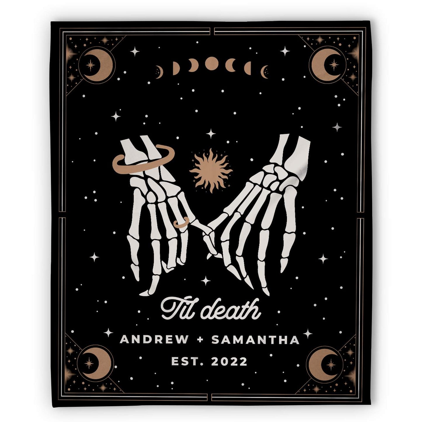 Til Death - Personalized Anniversary or Halloween gift for Him or Her - Custom Blanket - MyMindfulGifts
