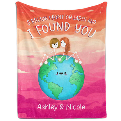 And I Found You - Personalized Anniversary, Valentine's Day or Christmas gift for Lesbian Couple - Custom Blanket - MyMindfulGifts