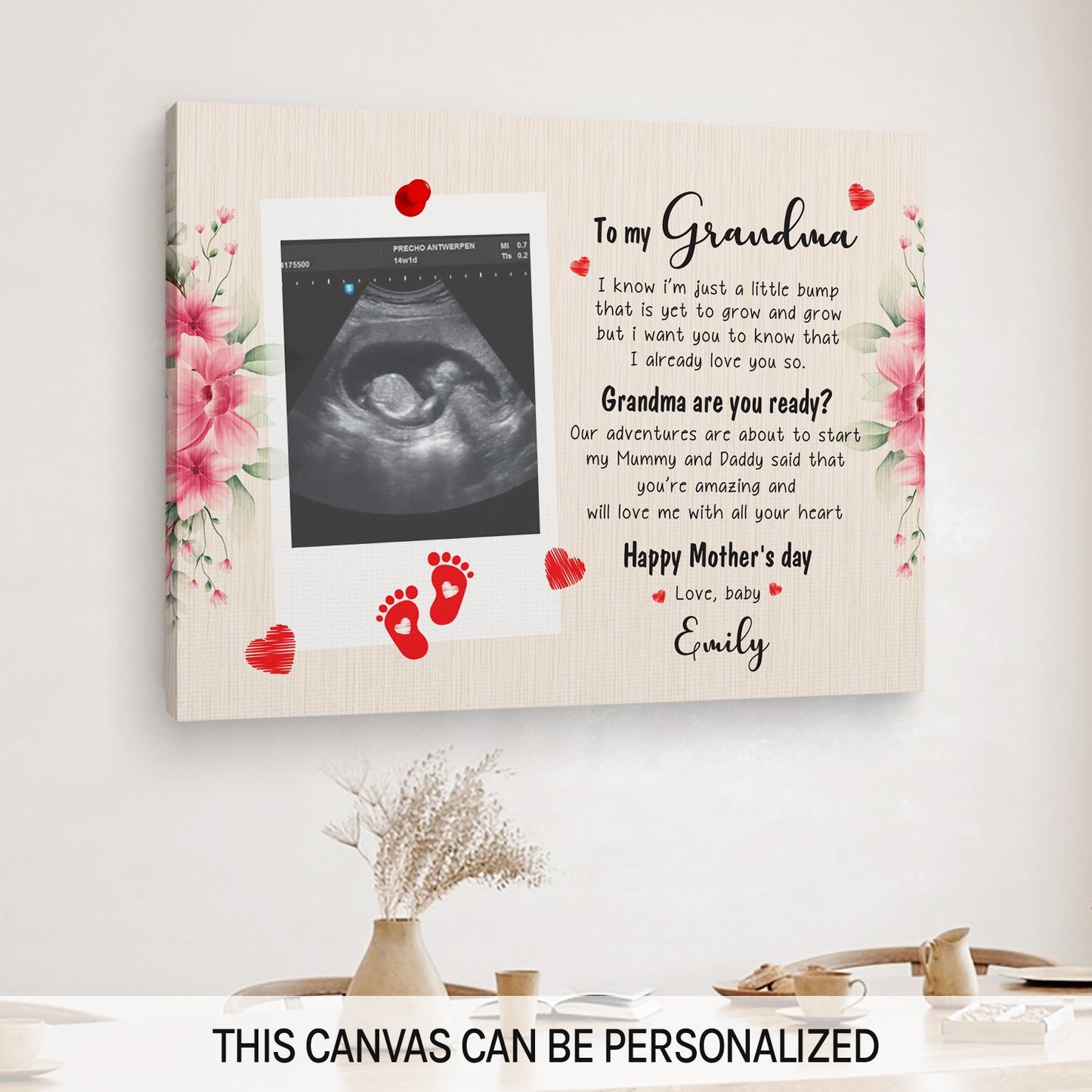 Personalized Mother's Day gift for grandma - To my grandma - custom Canvas Print - MyMindfulGifts
