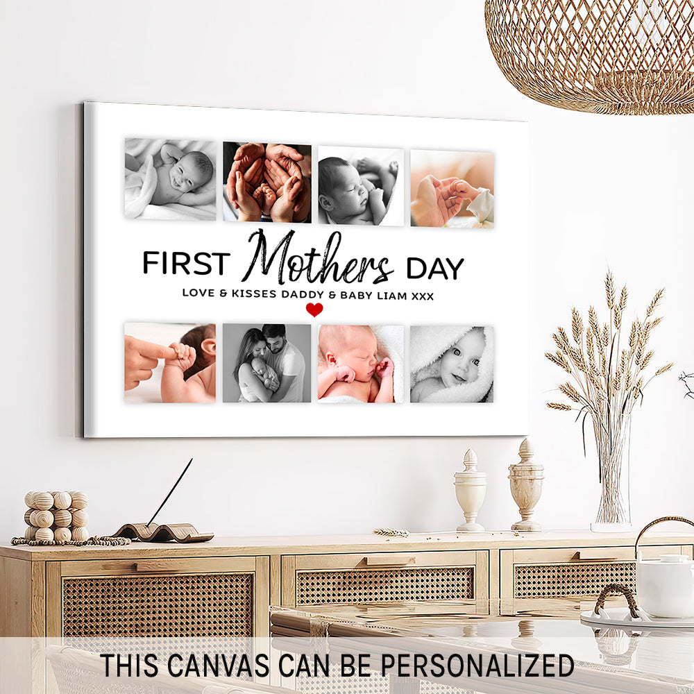 First Mother's Day - Personalized Mother's Day gift for New Mom - Custom Canvas Print - MyMindfulGifts