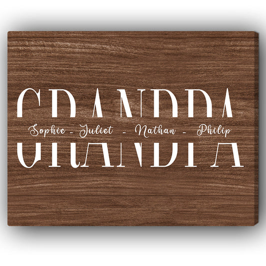 GRANDPA - Personalized Father's Day gift for Grandpa - Custom Canvas Print - MyMindfulGifts