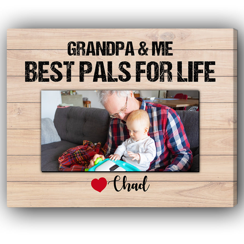 GRANDPA & ME - Personalized Father's Day or Birthday gift for Grandpa - Custom Canvas Print - MyMindfulGifts