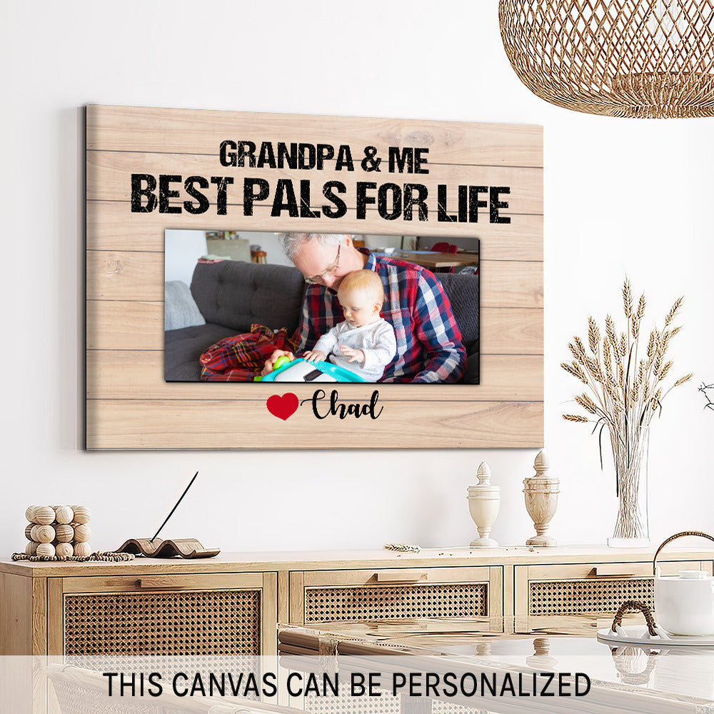 GRANDPA & ME - Personalized Father's Day or Birthday gift for Grandpa - Custom Canvas Print - MyMindfulGifts