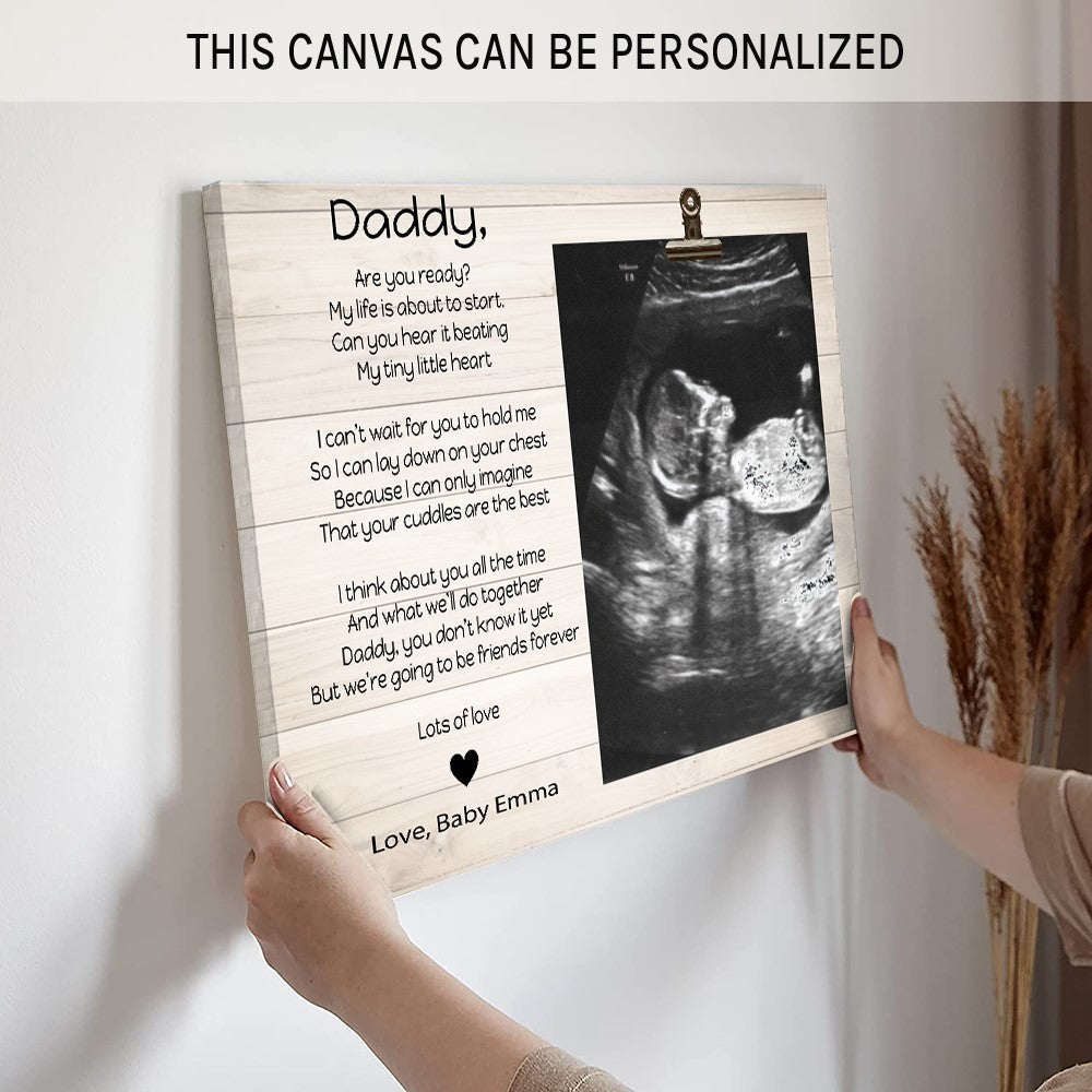 Daddy are you ready? - Personalized Father's Day gift for New Dad, for Dad to be - Custom Canvas Print - MyMindfulGifts