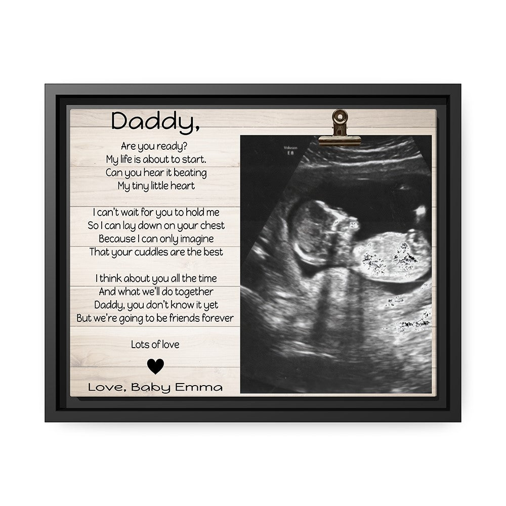 Daddy are you ready? - Personalized Father's Day gift for New Dad, for Dad to be - Custom Canvas Print - MyMindfulGifts