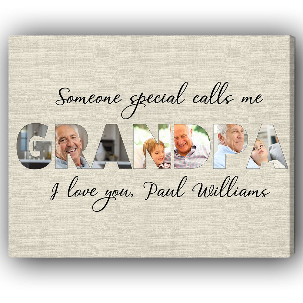 Someone special - Personalized Father's Day or Birthday gift for Grandpa  - Custom Canvas Print - MyMindfulGifts