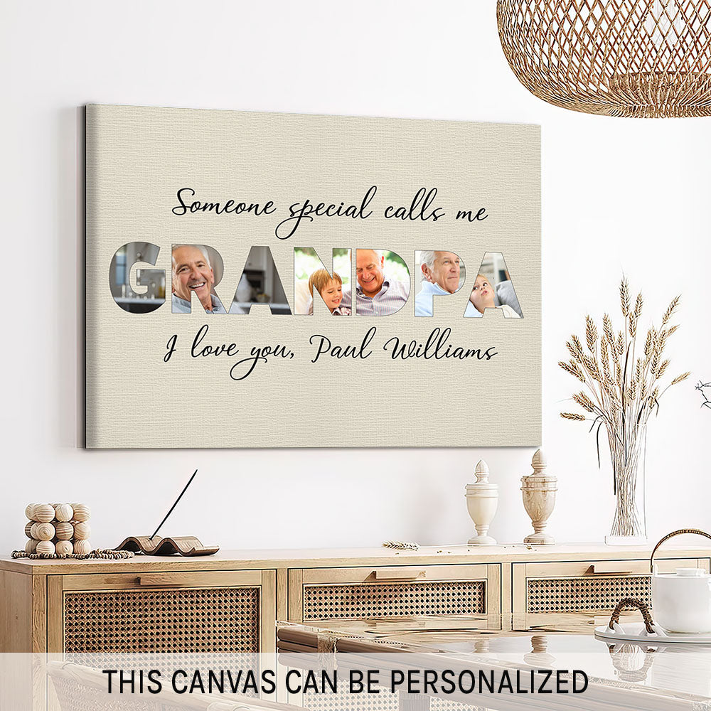 Someone special - Personalized Father's Day or Birthday gift for Grandpa  - Custom Canvas Print - MyMindfulGifts