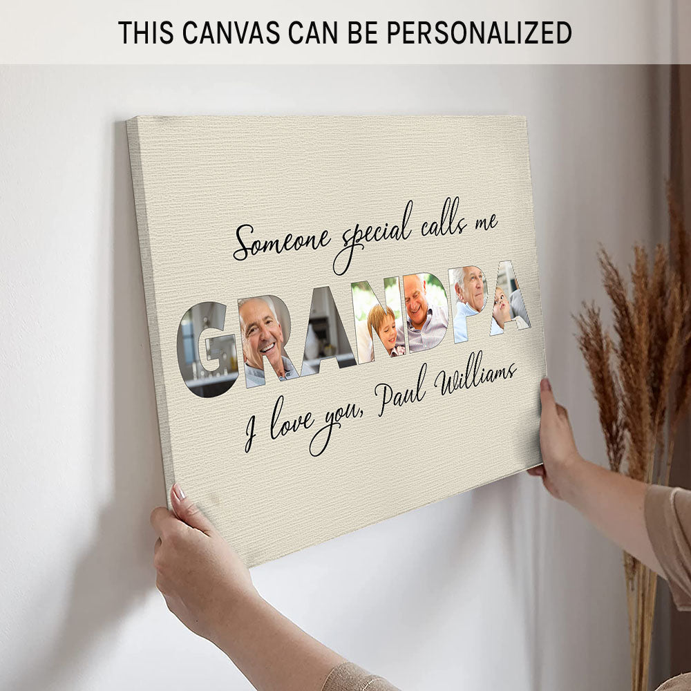 Someone special - Personalized Father's Day or Birthday gift for Grandpa  - Custom Canvas Print - MyMindfulGifts