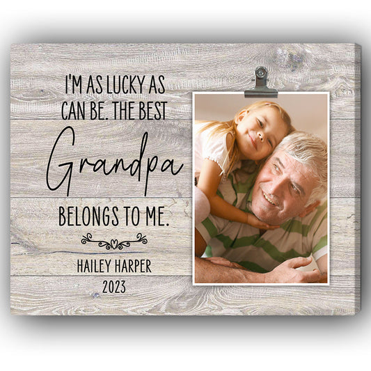 I'm as lucky as can be - Personalized Father's Day gift for Grandpa from Grandchildren - Custom Canvas Print - MyMindfulGifts