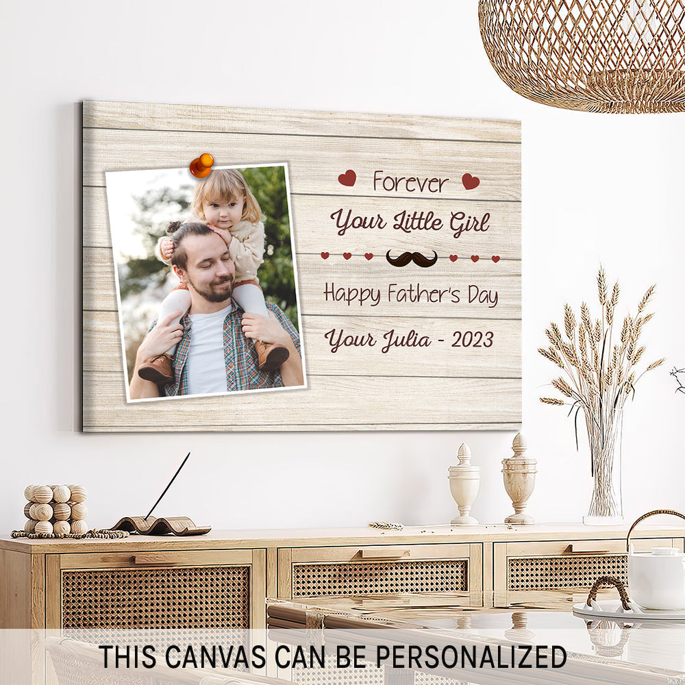 Forever Your Little Girl - Personalized Father's Day gift for Dad   - Custom Canvas Print - MyMindfulGifts