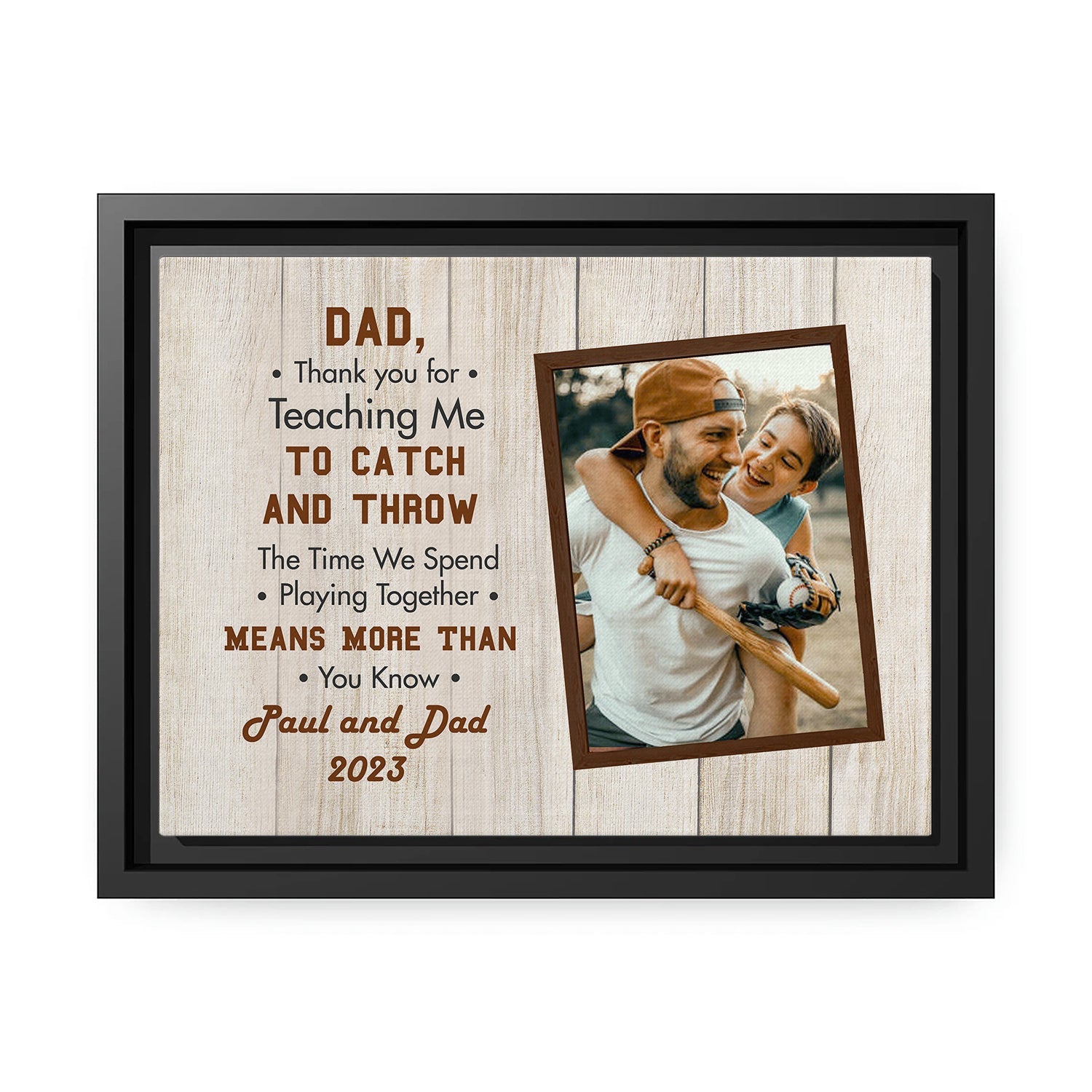 Thank Dad For Teaching - Personalized Father's Day gift for Dad  - Custom Canvas Print - MyMindfulGifts