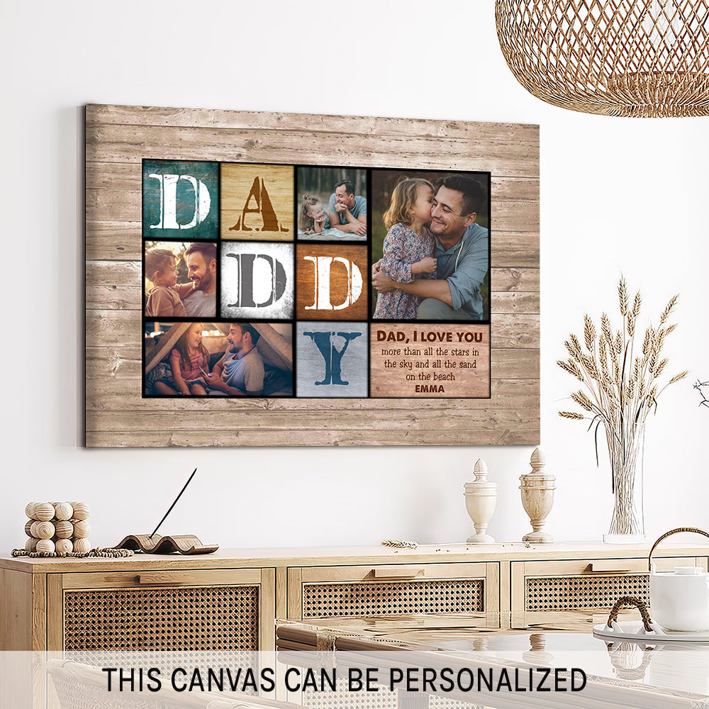 I Love You Dad  - Personalized Father's Day gift for Dad - Custom Canvas Print - MyMindfulGifts