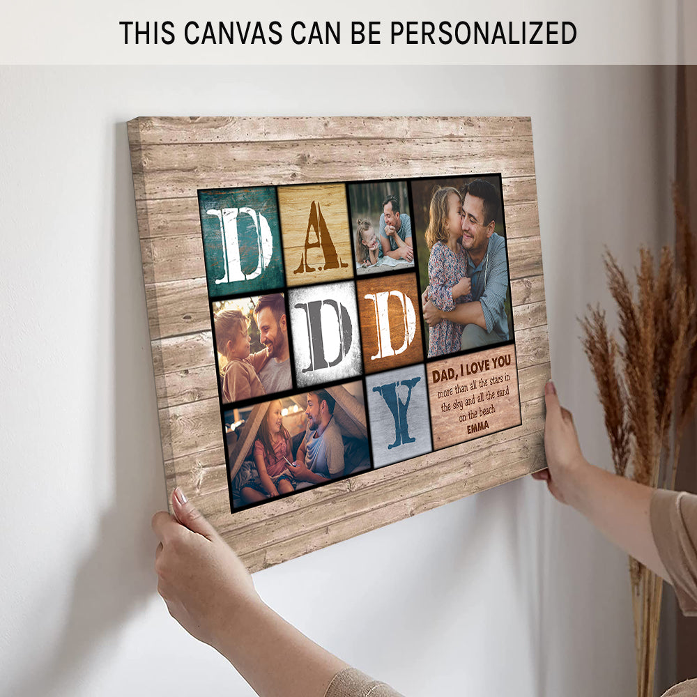 I Love You Dad  - Personalized Father's Day gift for Dad - Custom Canvas Print - MyMindfulGifts