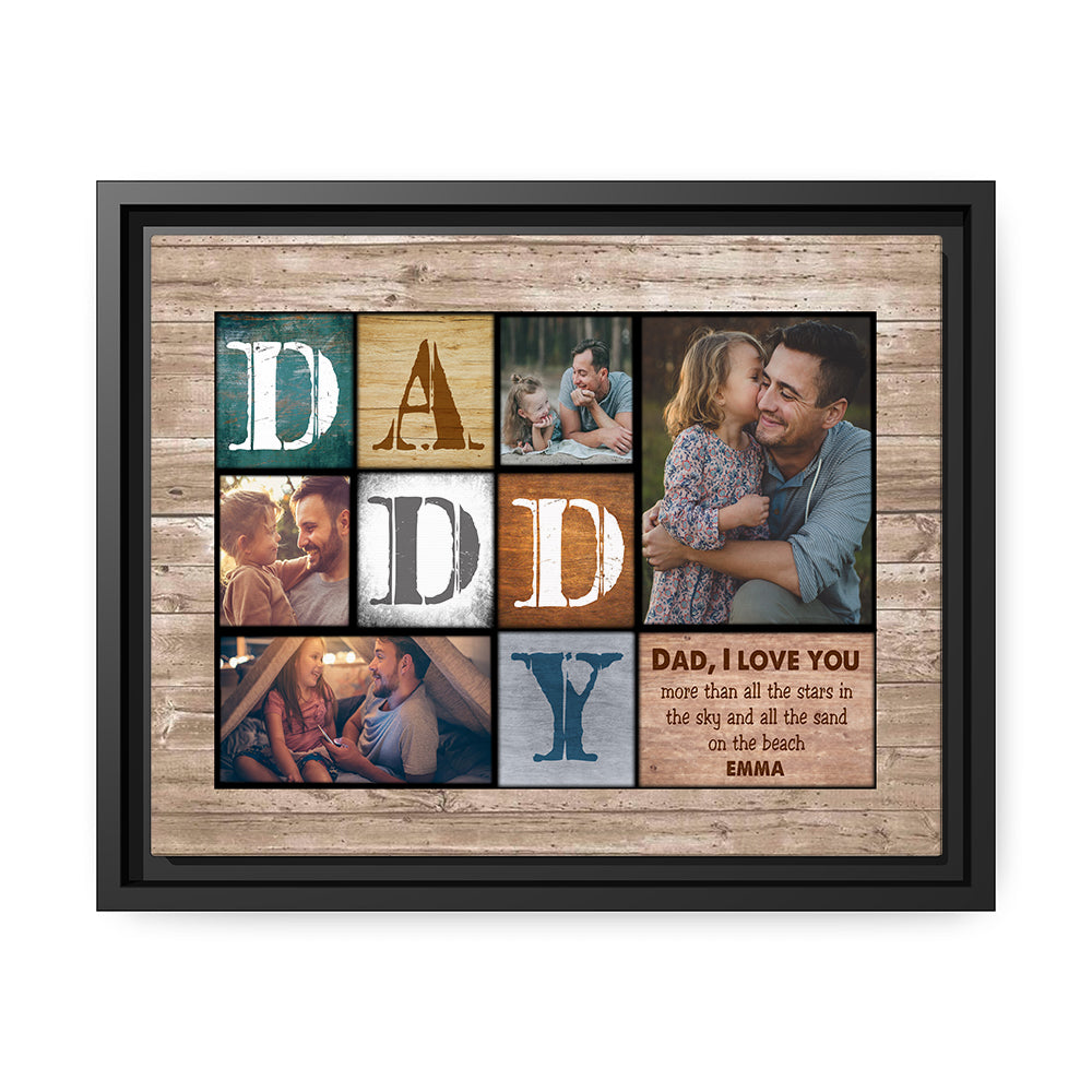 I Love You Dad  - Personalized Father's Day gift for Dad - Custom Canvas Print - MyMindfulGifts