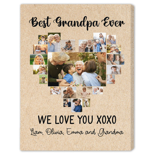 Best grandpa ever - Personalized Father's Day or Birthday gift for Grandpa - Custom Canvas Print - MyMindfulGifts