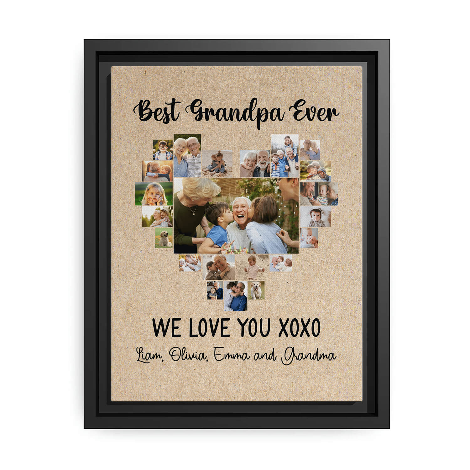 Best grandpa ever - Personalized Father's Day or Birthday gift for Grandpa - Custom Canvas Print - MyMindfulGifts