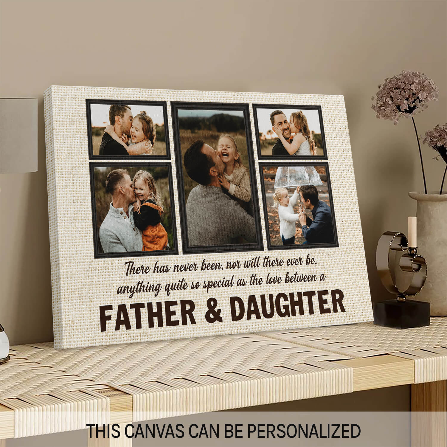 Happy Father's day - Personalized Father's Day or Birthday gift for Dad from Daughter - Custom Canvas Print - MyMindfulGifts