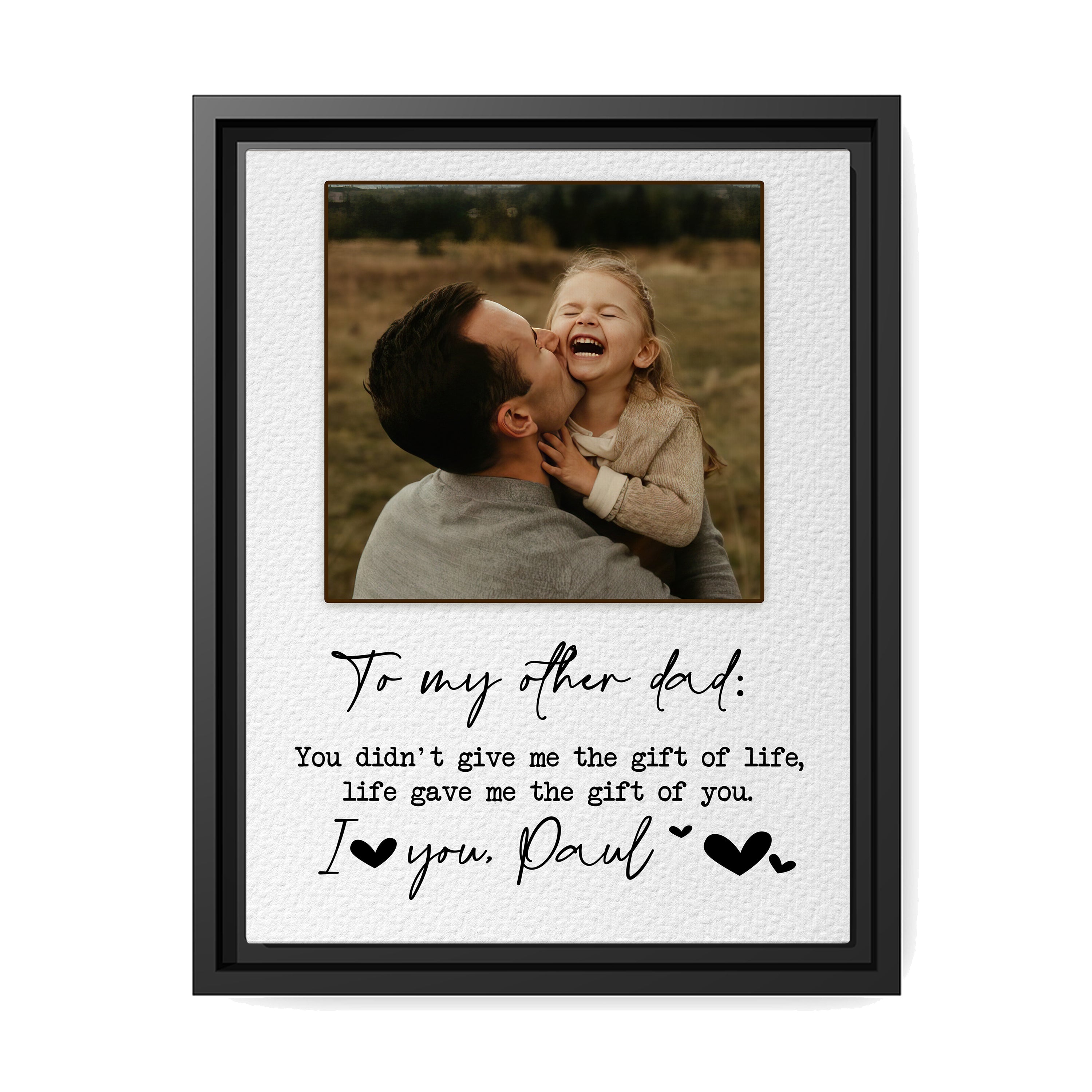 To my other dad - Personalized Father's Day gift for step Dad   - Custom Canvas Print - MyMindfulGifts