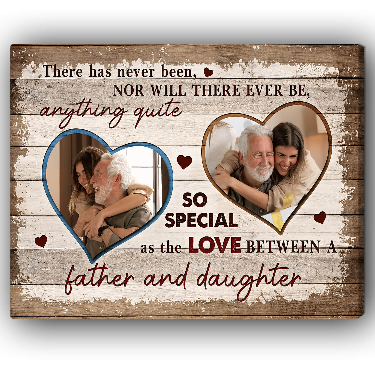 Love Between Father & Daughter - Personalized Father's Day or Birthday gift for Dad - Custom Canvas Print - MyMindfulGifts