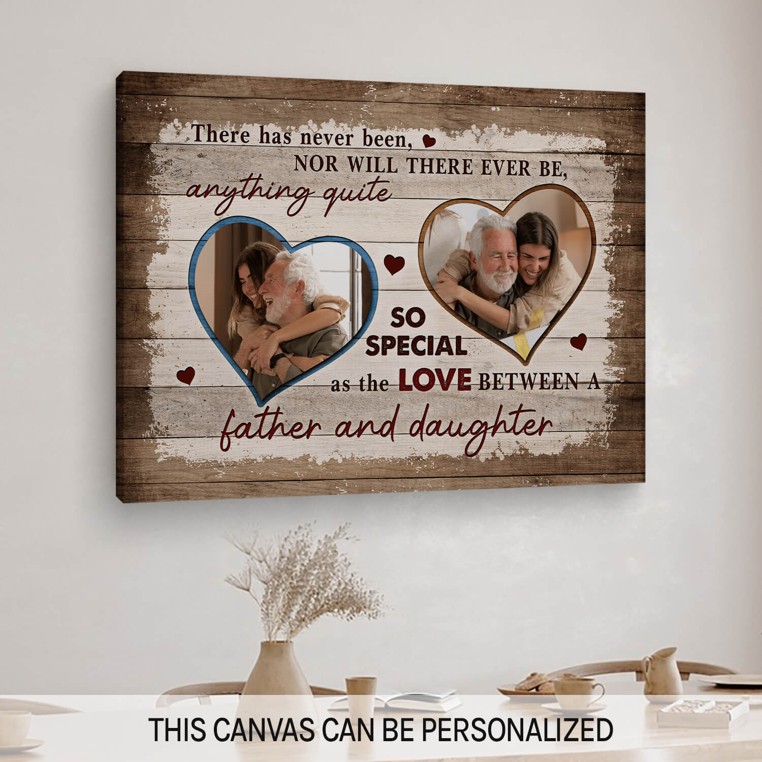 Love Between Father & Daughter - Personalized Father's Day or Birthday gift for Dad - Custom Canvas Print - MyMindfulGifts