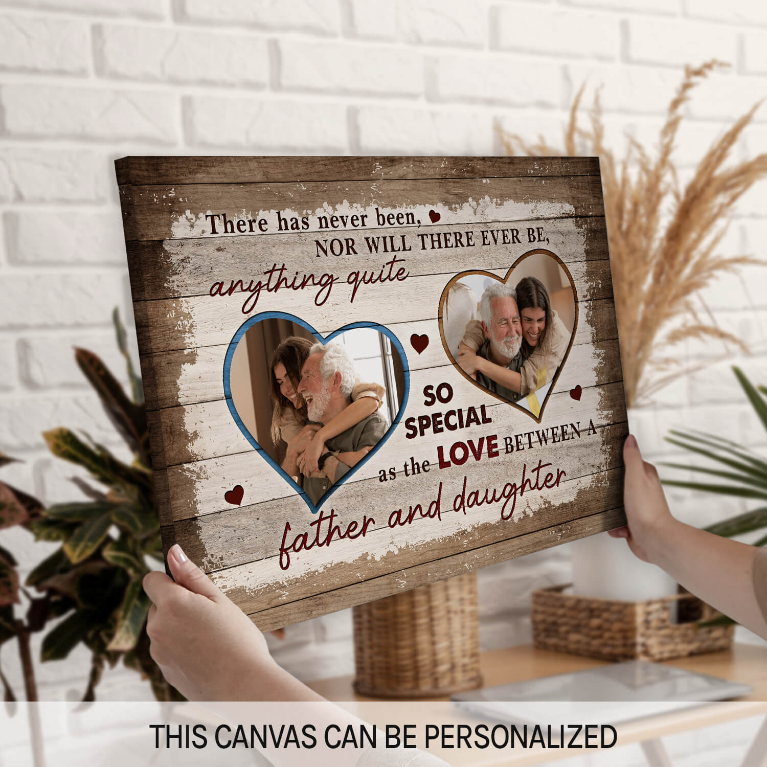 Love Between Father & Daughter - Personalized Father's Day or Birthday gift for Dad - Custom Canvas Print - MyMindfulGifts