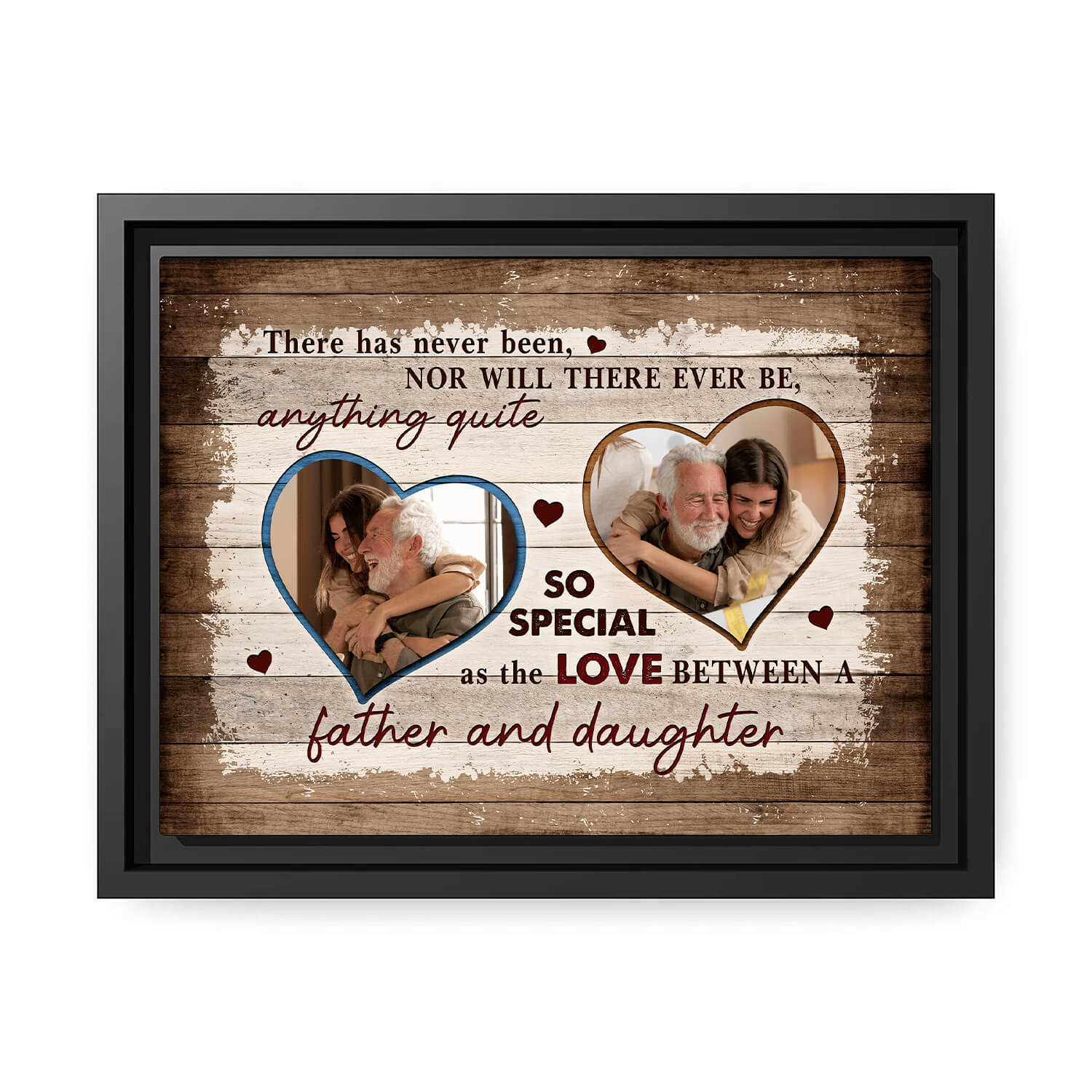 Love Between Father & Daughter - Personalized Father's Day or Birthday gift for Dad - Custom Canvas Print - MyMindfulGifts