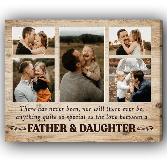 Love Between Father & Daughter - Personalized Father's Day or Birthday gift for Dad - Custom Canvas Print - MyMindfulGifts