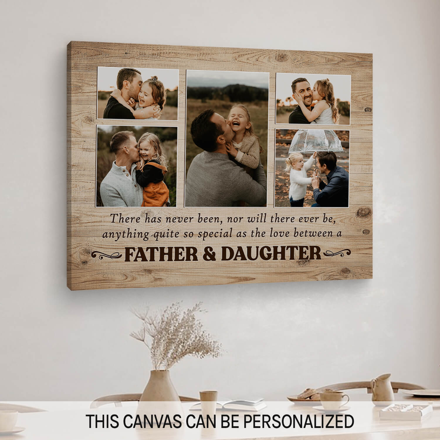 Love Between Father & Daughter - Personalized Father's Day or Birthday gift for Dad - Custom Canvas Print - MyMindfulGifts