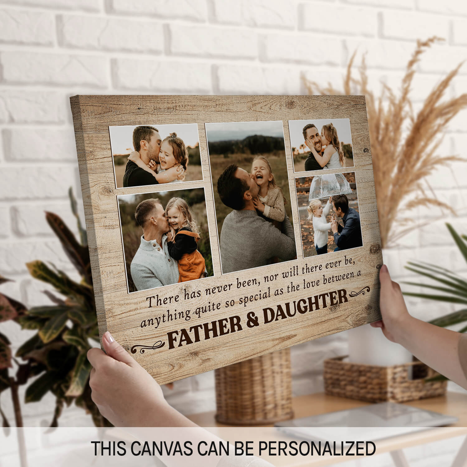 Love Between Father & Daughter - Personalized Father's Day or Birthday gift for Dad - Custom Canvas Print - MyMindfulGifts