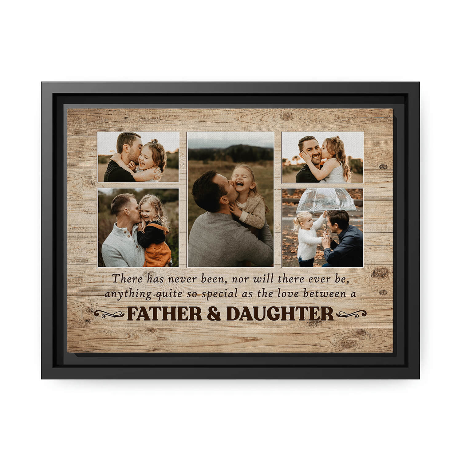 Love Between Father & Daughter - Personalized Father's Day or Birthday gift for Dad - Custom Canvas Print - MyMindfulGifts