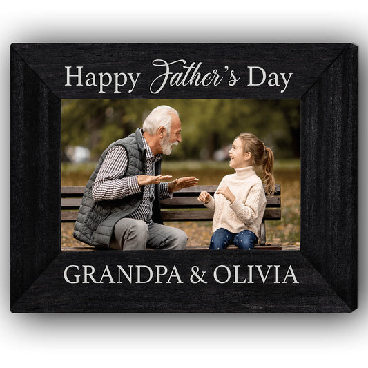 Happy Father's Day - Personalized Father's Day gift for Grandpa - Custom Canvas Print - MyMindfulGifts