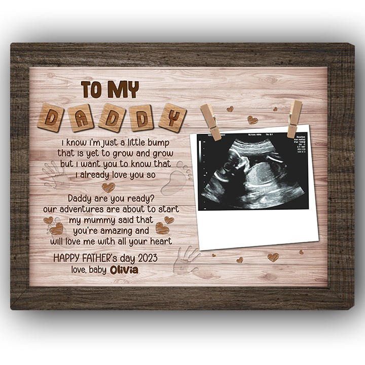 To My Daddy - Personalized Father's Day gift for Dad to be - Custom Canvas Print - MyMindfulGifts
