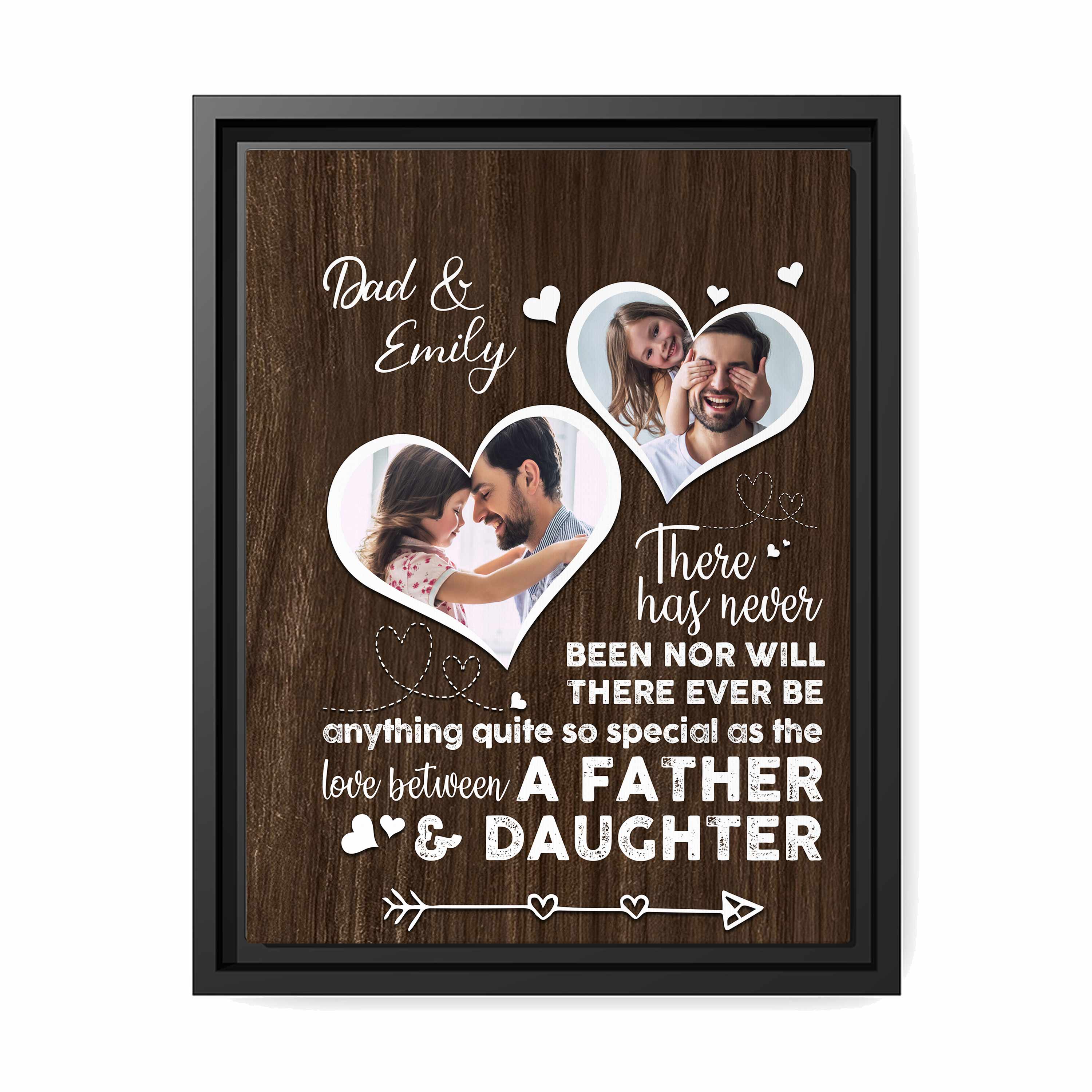 Love Between Father & Daughter - Personalized Father's Day or Birthday gift for Dad - Custom Canvas Print - MyMindfulGifts