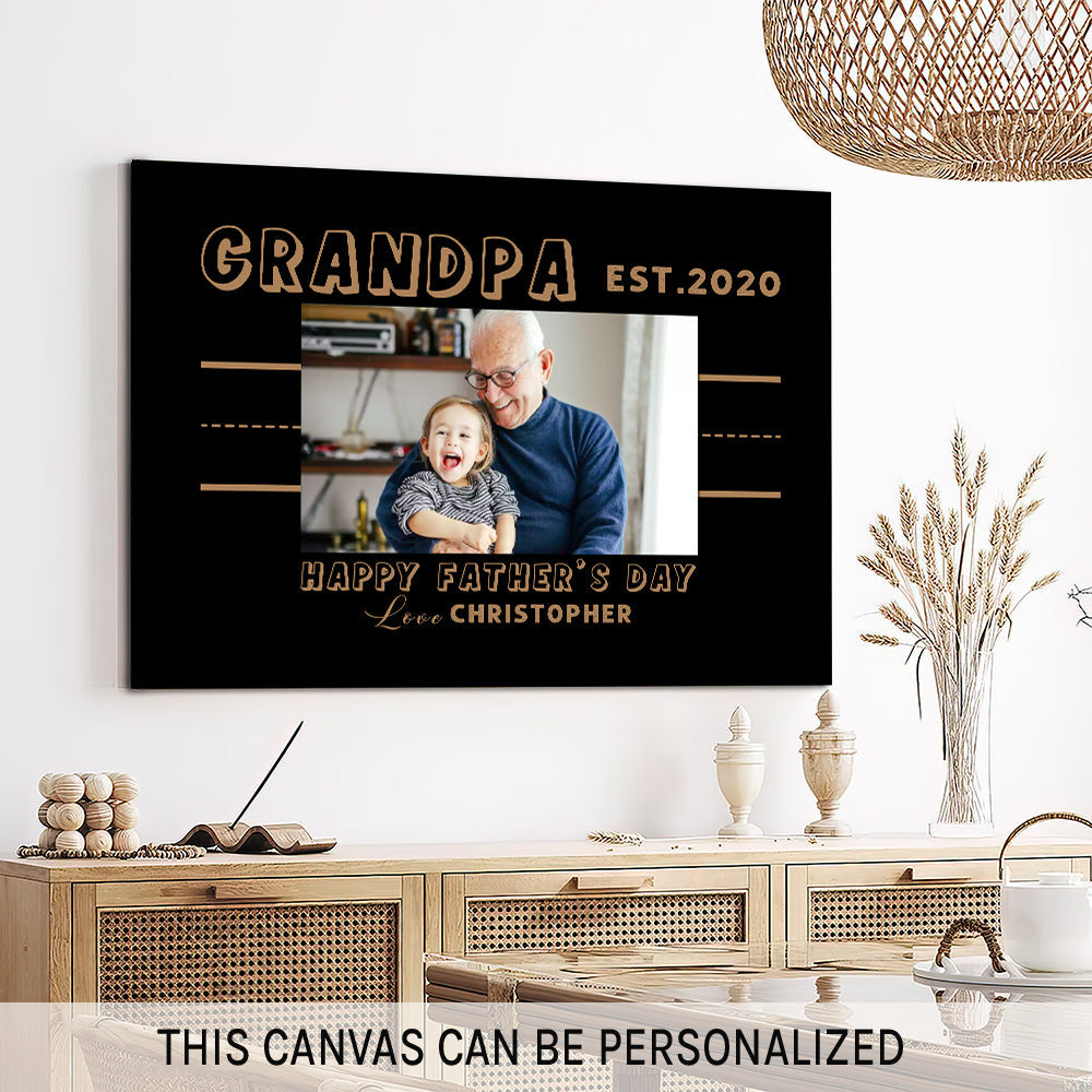 Happy Father’s Day - Personalized Father's Day gift for Grandpa - Custom Canvas Print - MyMindfulGifts