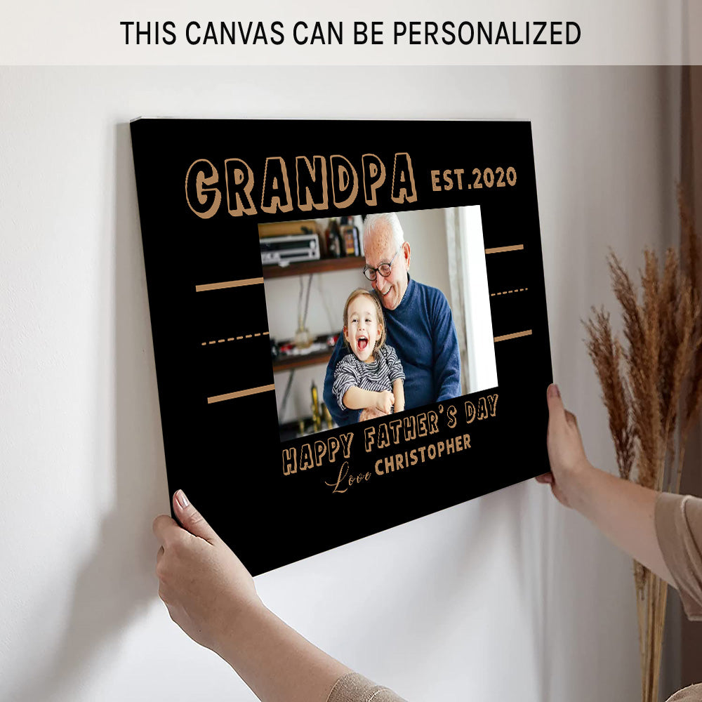 Happy Father’s Day - Personalized Father's Day gift for Grandpa - Custom Canvas Print - MyMindfulGifts