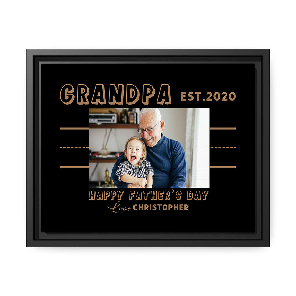 Happy Father’s Day - Personalized Father's Day gift for Grandpa - Custom Canvas Print - MyMindfulGifts