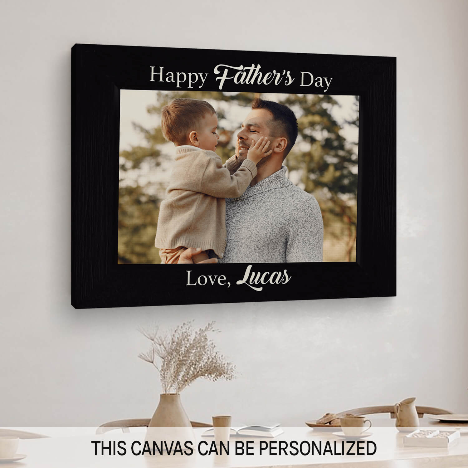 Happy Father’s Day - Personalized Father's Day gift for Grandpa - Custom Canvas Print - MyMindfulGifts