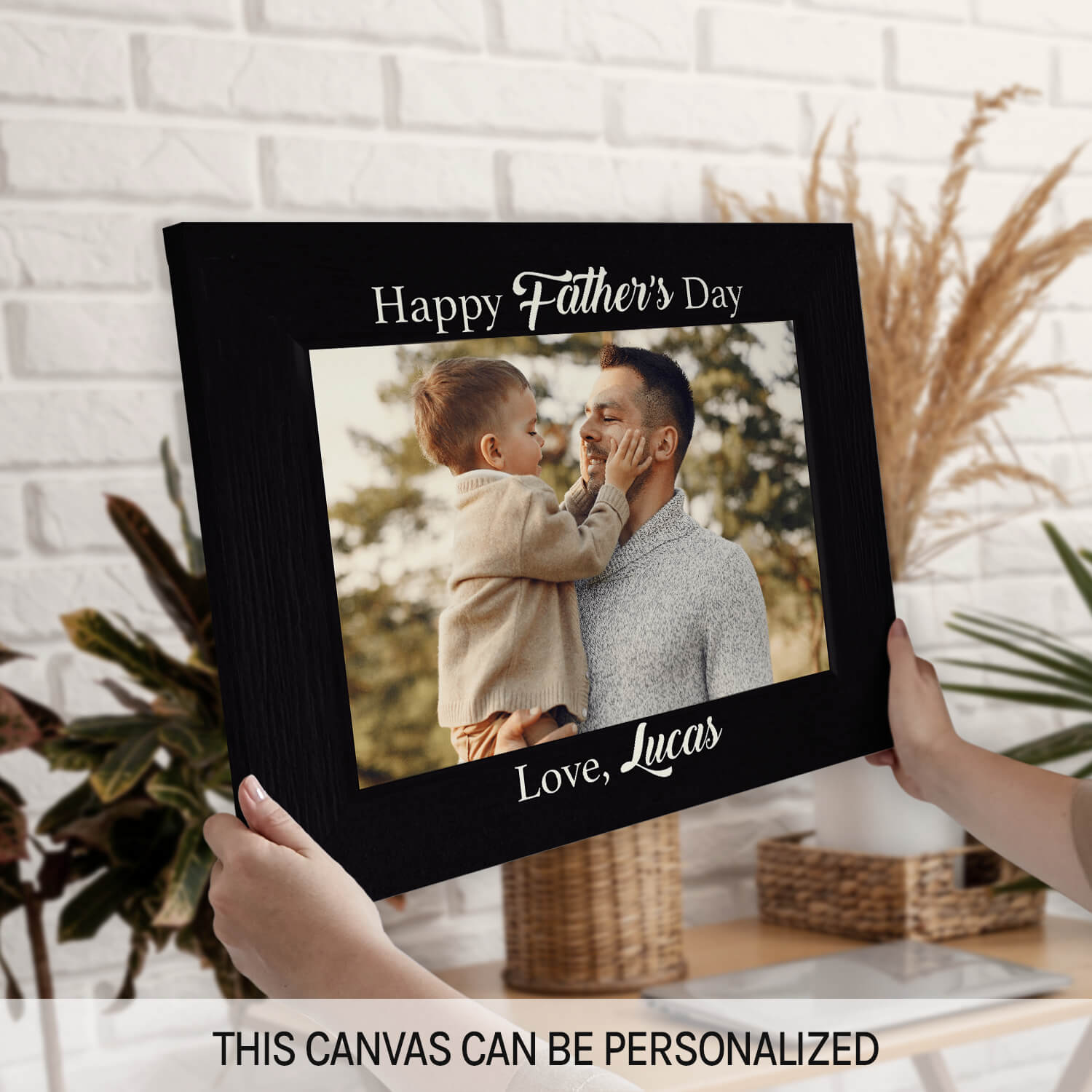 Happy Father’s Day - Personalized Father's Day gift for Grandpa - Custom Canvas Print - MyMindfulGifts
