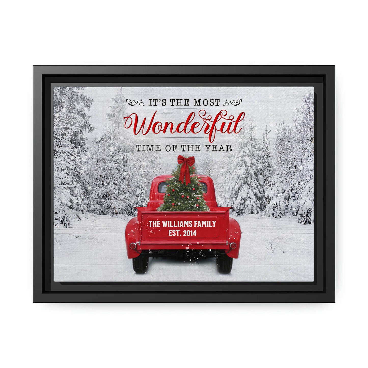 Most Wonderful Time - Personalized Christmas gift for Family - Custom Canvas Print - MyMindfulGifts